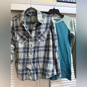 Natural Reflections Blue Button Up Long Sleeved Noble Outfitters women’s Sz S/M